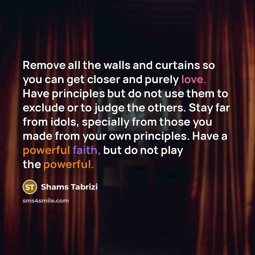 “Remove all the walls and curtains so you can get…” quote by Shams Tabrizi