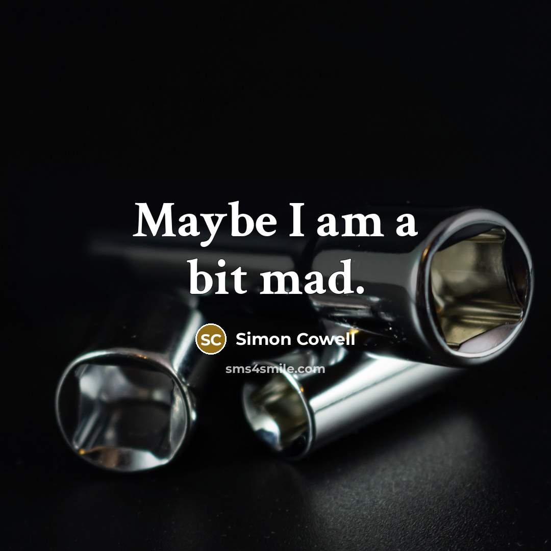 “Maybe I am a bit mad.…” quote by Simon Cowell