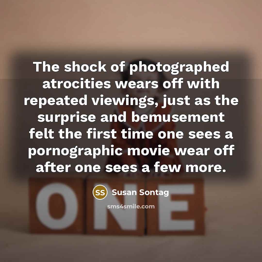 “The shock of photographed atrocities wears off with repeated viewings,…” quote by Susan Sontag