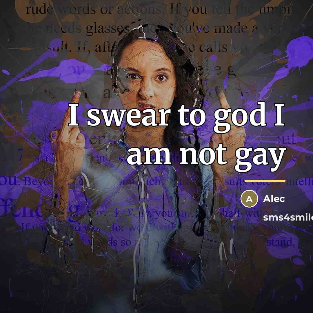 “I swear to god I am not gay…” quote by Alec