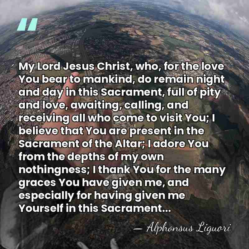My Lord Jesus Christ, who, for the love You bear to mankind,&hellip; - Alphonsus Liguori