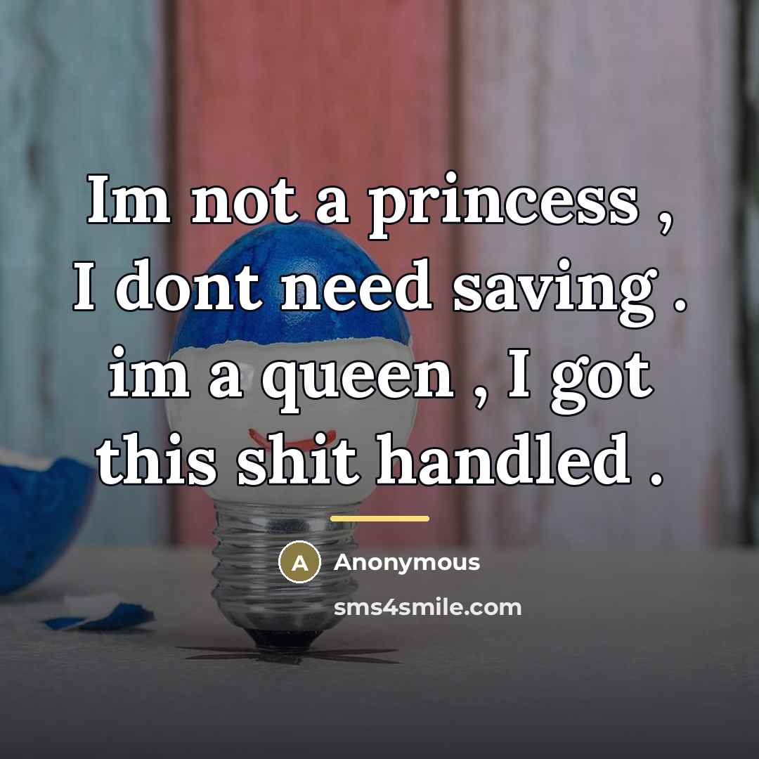 “Im not a princess , I dont need saving .…” quote by Anonymous