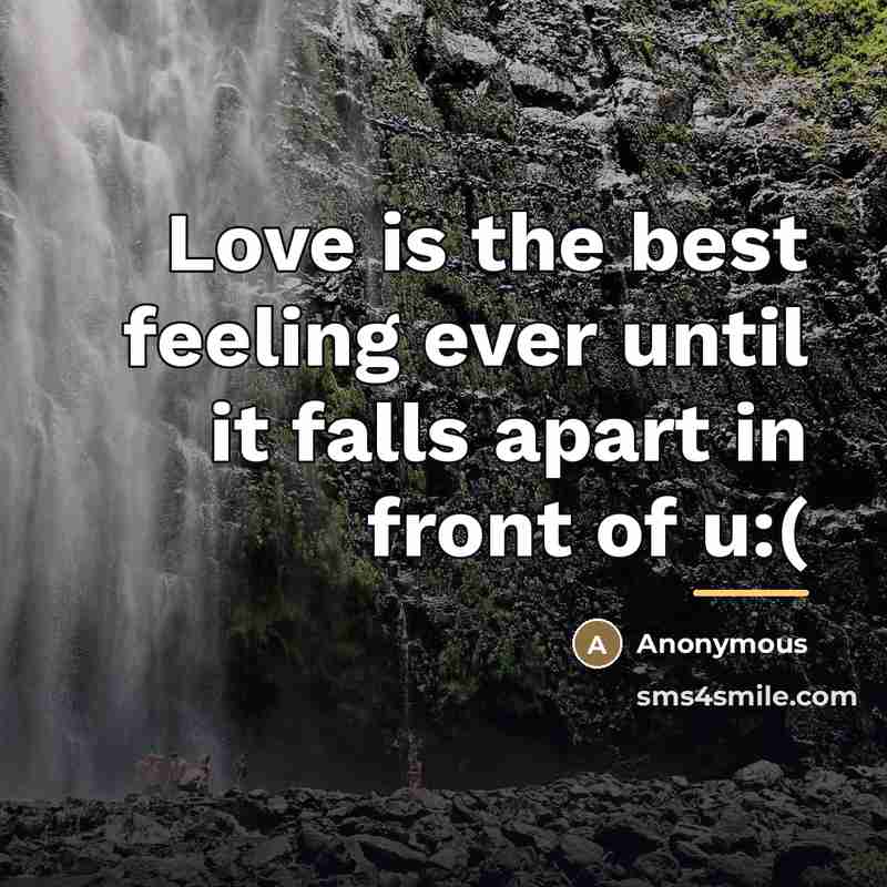 “Love is the best feeling ever until it falls apart…” quote by Anonymous