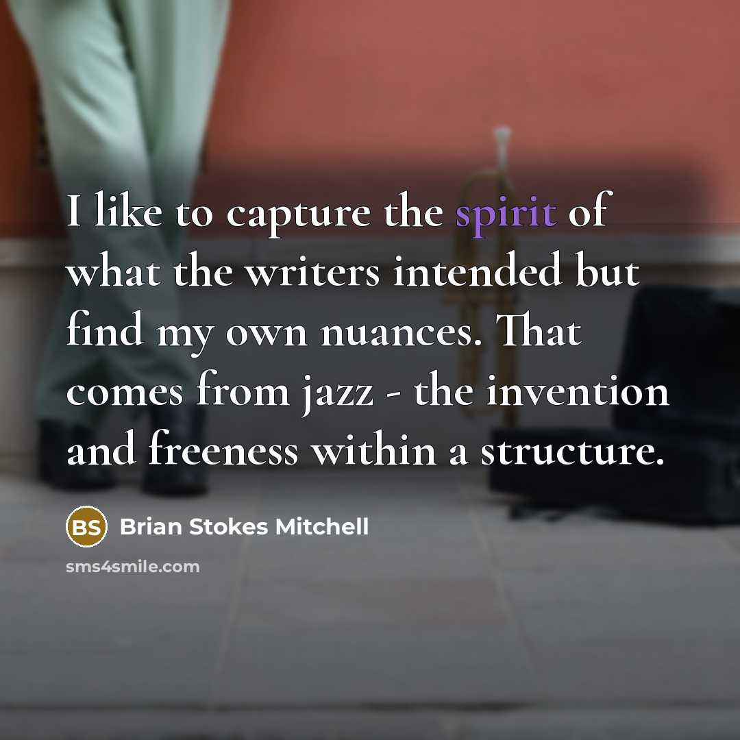 “I like to capture the spirit of what the writers…” quote by Brian Stokes Mitchell