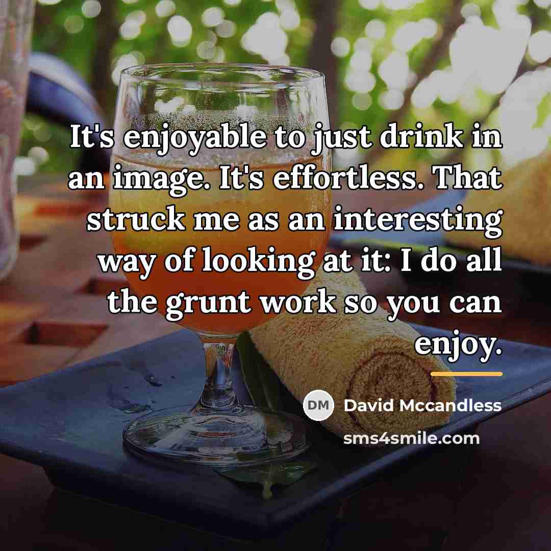 “It's enjoyable to just drink in an image. It's effortless.…” quote by David Mccandless