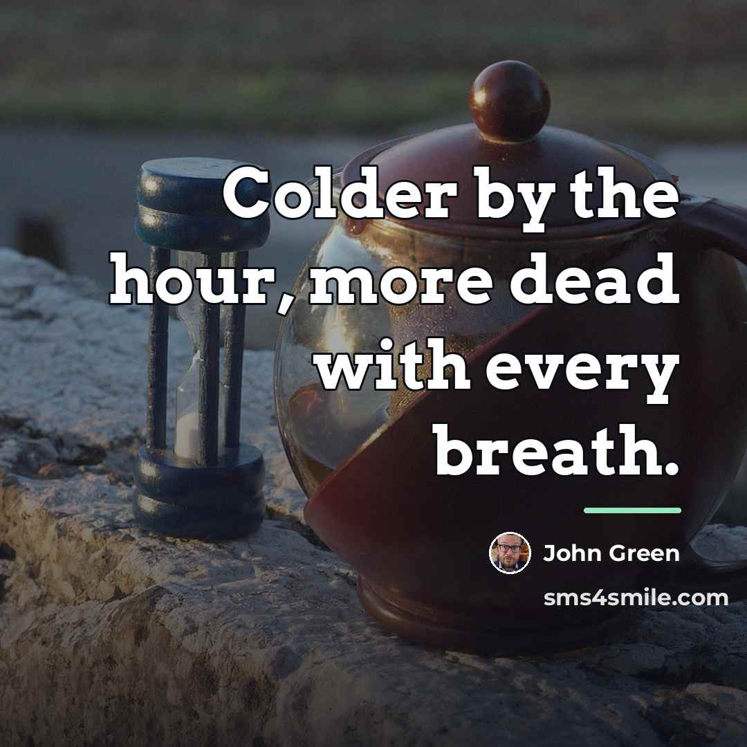 “Colder by the hour, more dead with every breath.…” quote by John Green