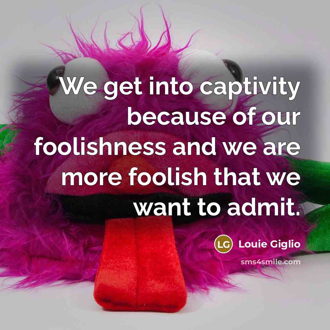 “We get into captivity because of our foolishness and we…” quote by Louie Giglio