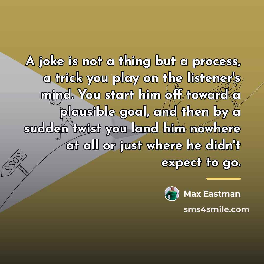 “A joke is not a thing but a process, a…” quote by Max Eastman