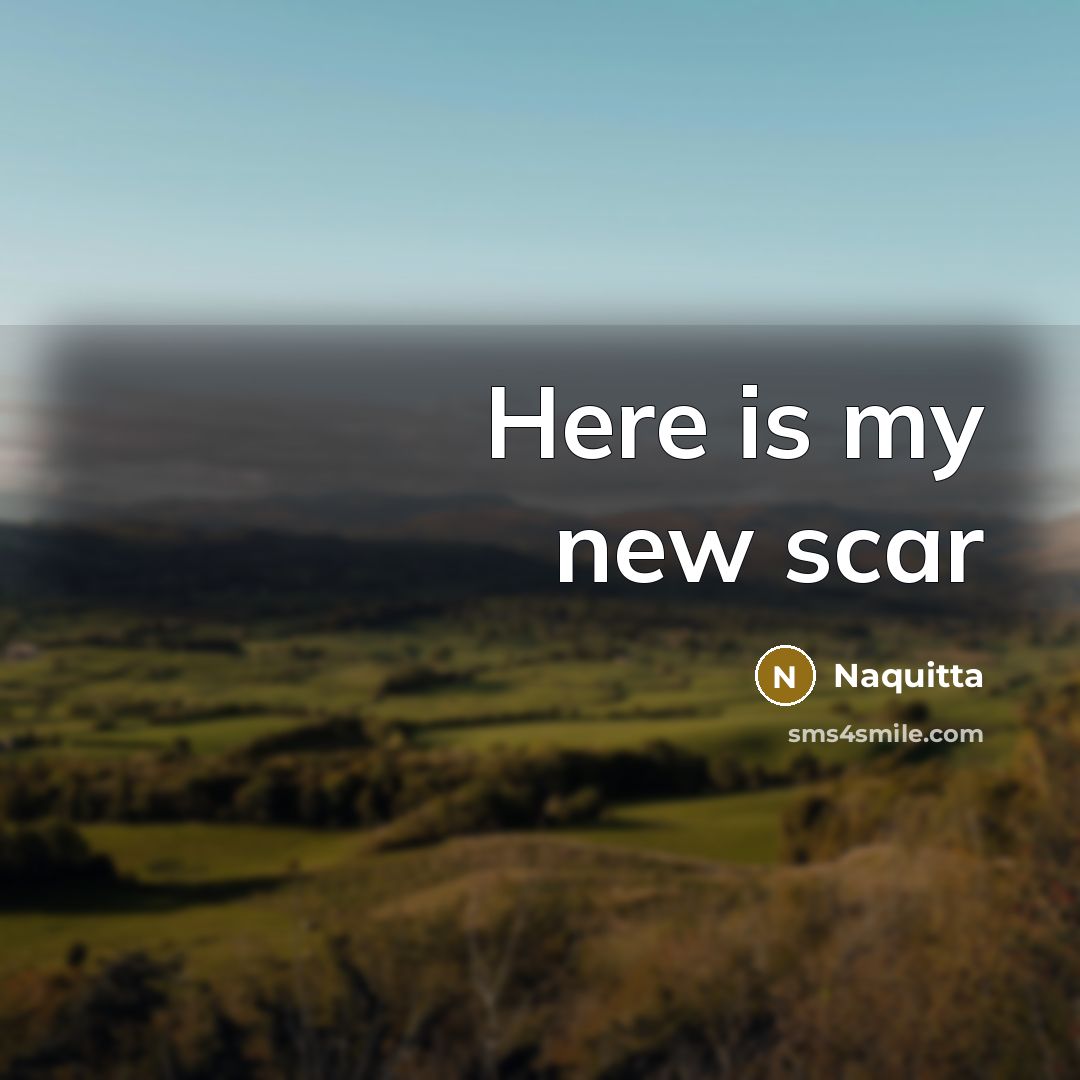“Here is my new scar” quote by Naquitta