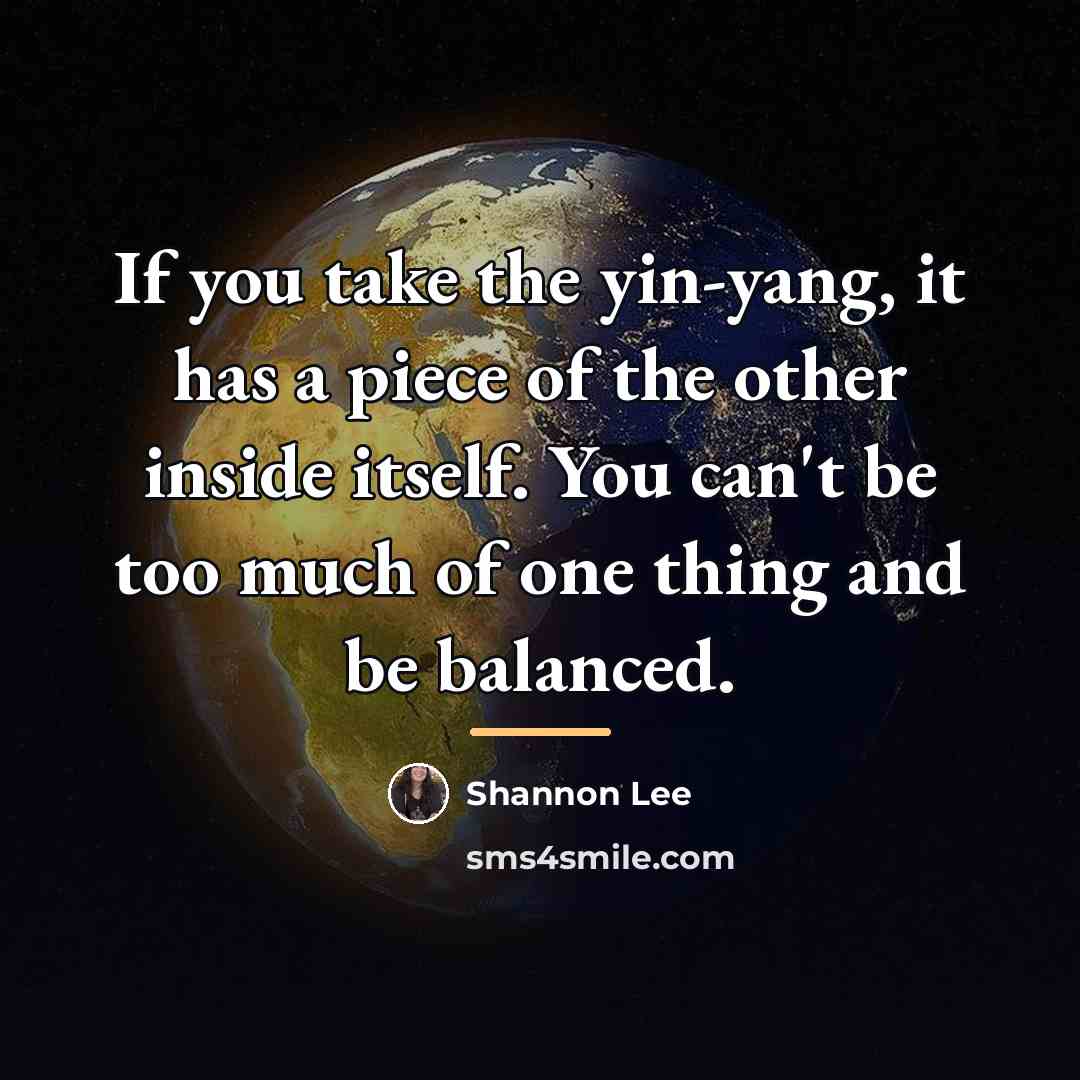 “If you take the yin-yang, it has a piece of…” quote by Shannon Lee