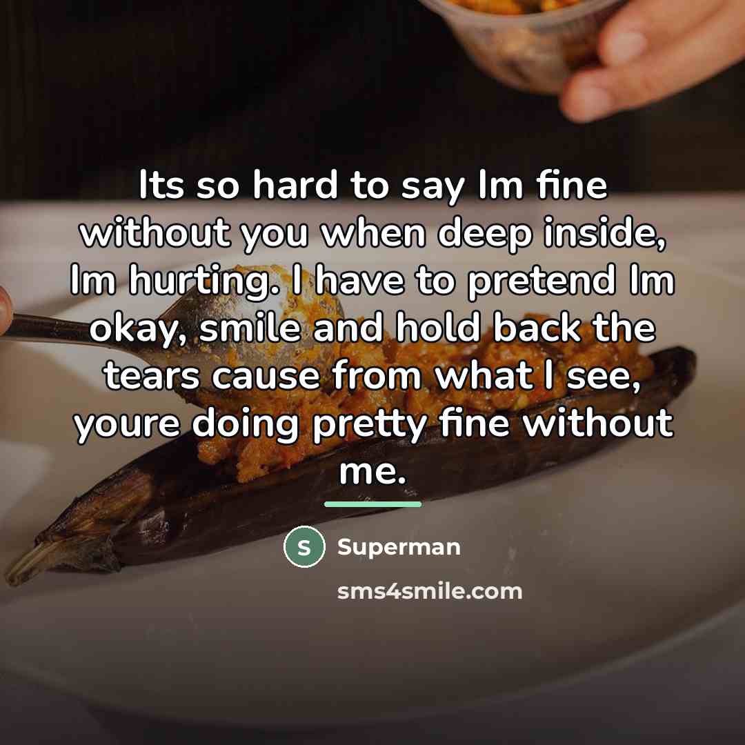 “Its so hard to say Im fine without you when…” quote by Superman