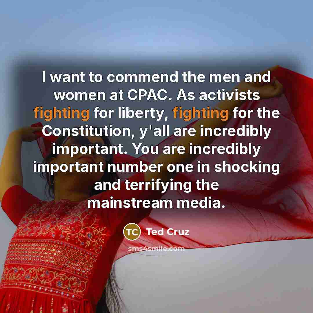 “I want to commend the men and women at CPAC.…” quote by Ted Cruz