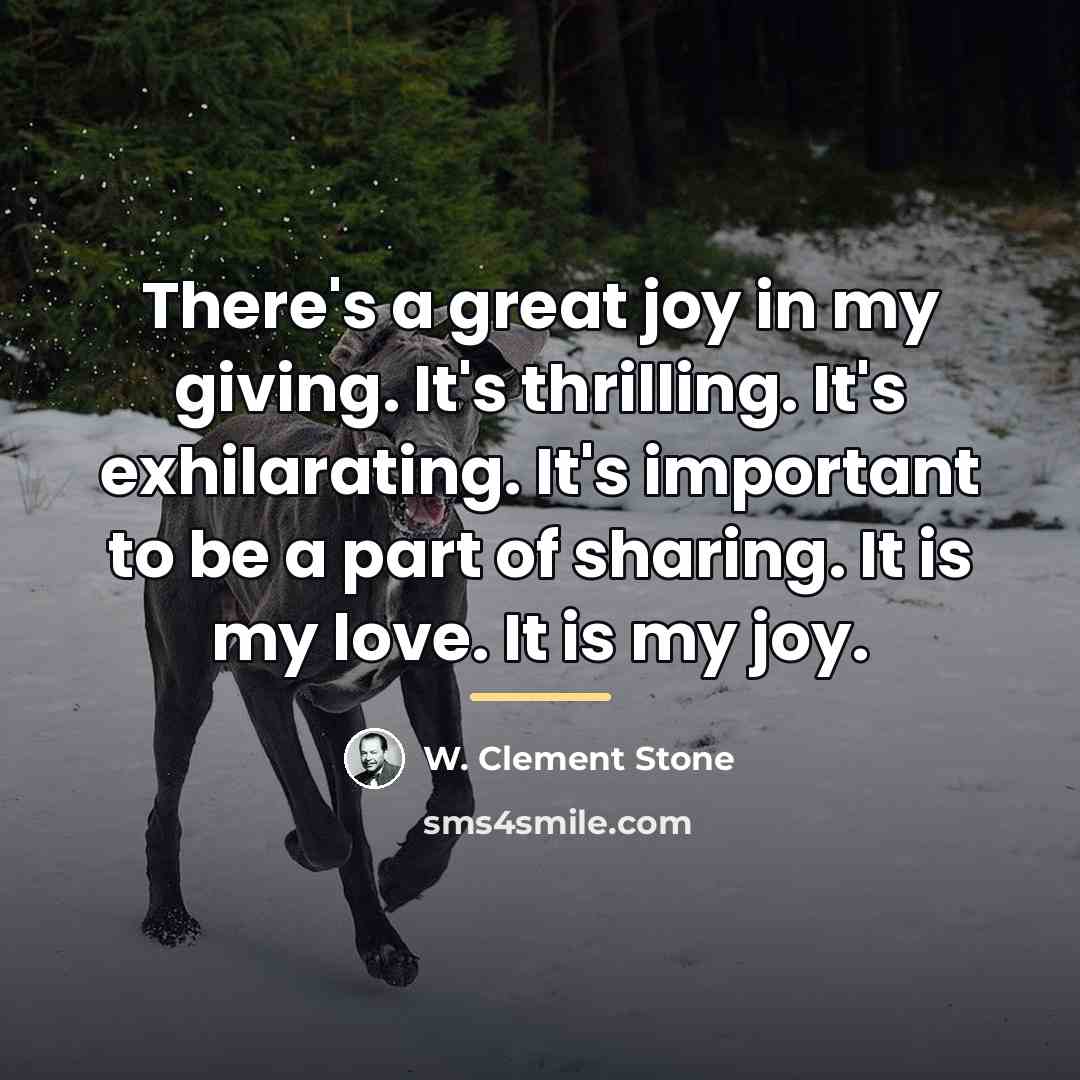 “There's a great joy in my giving. It's thrilling. It's…” quote by W. Clement Stone