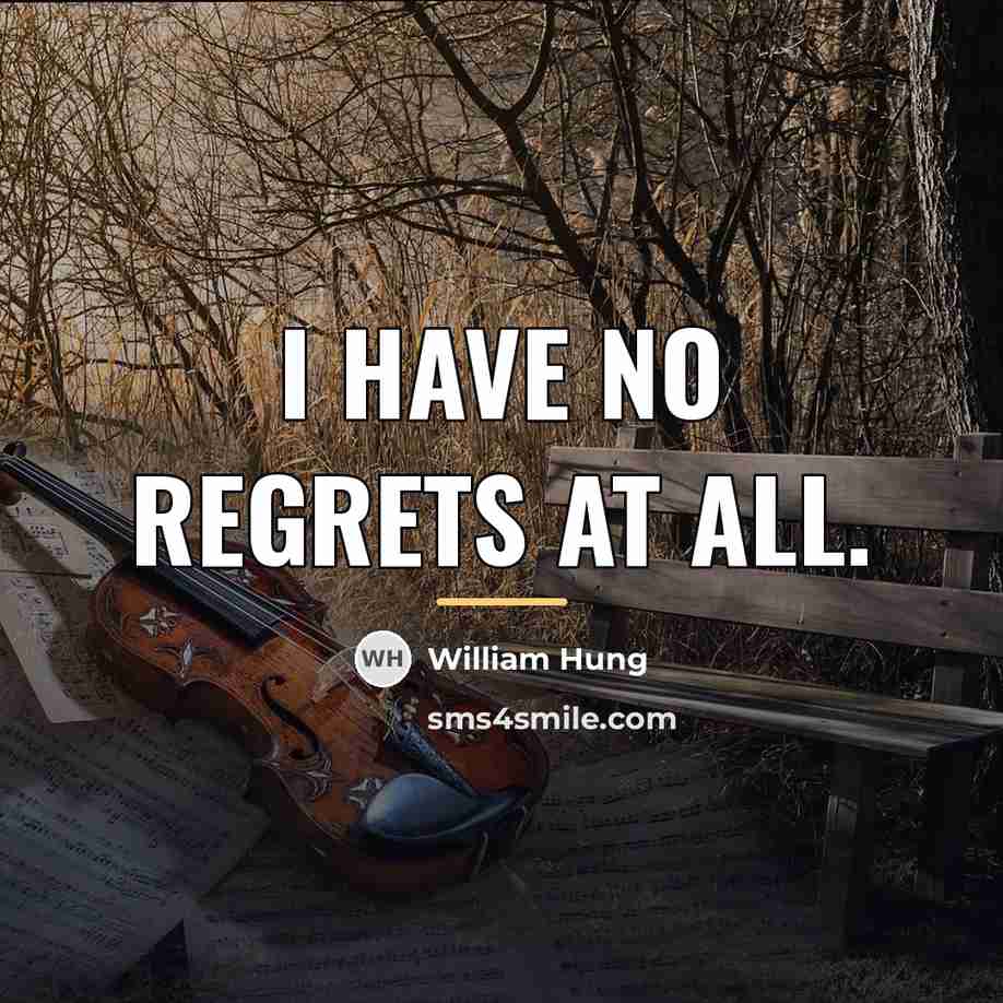 “I have no regrets at all.…” quote by William Hung