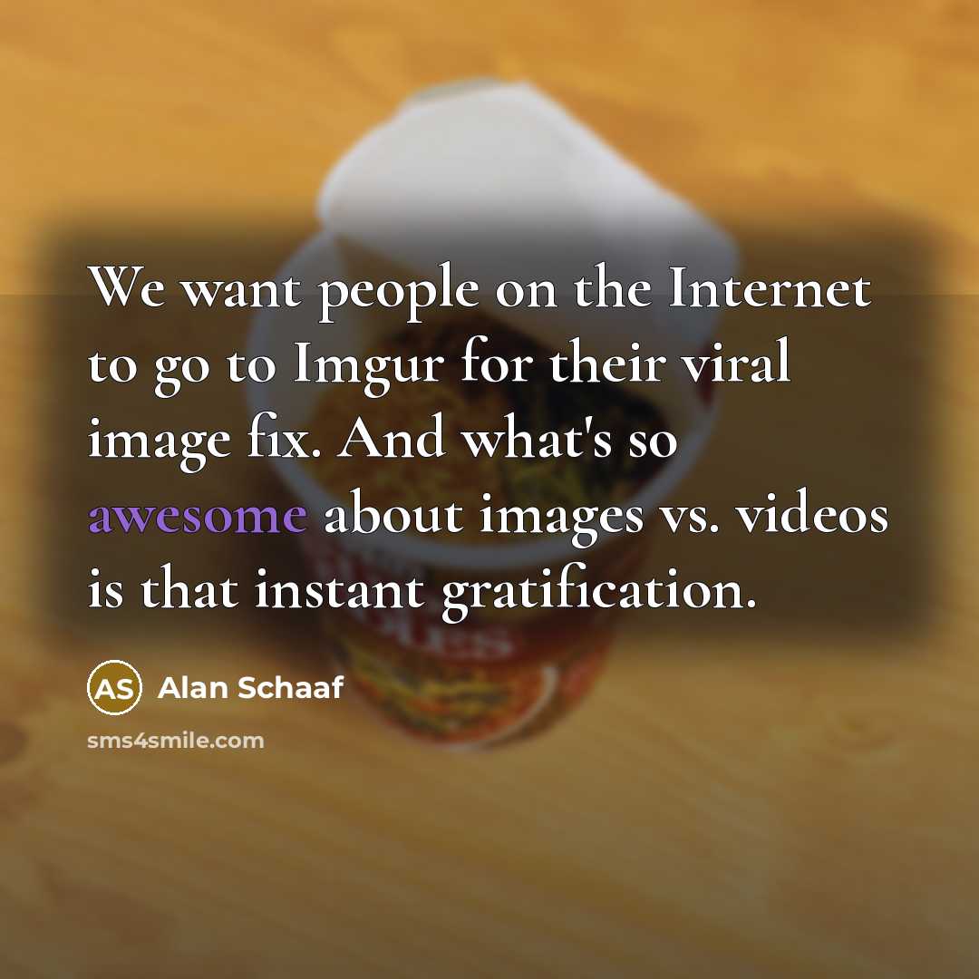 “We want people on the Internet to go to Imgur…” quote by Alan Schaaf