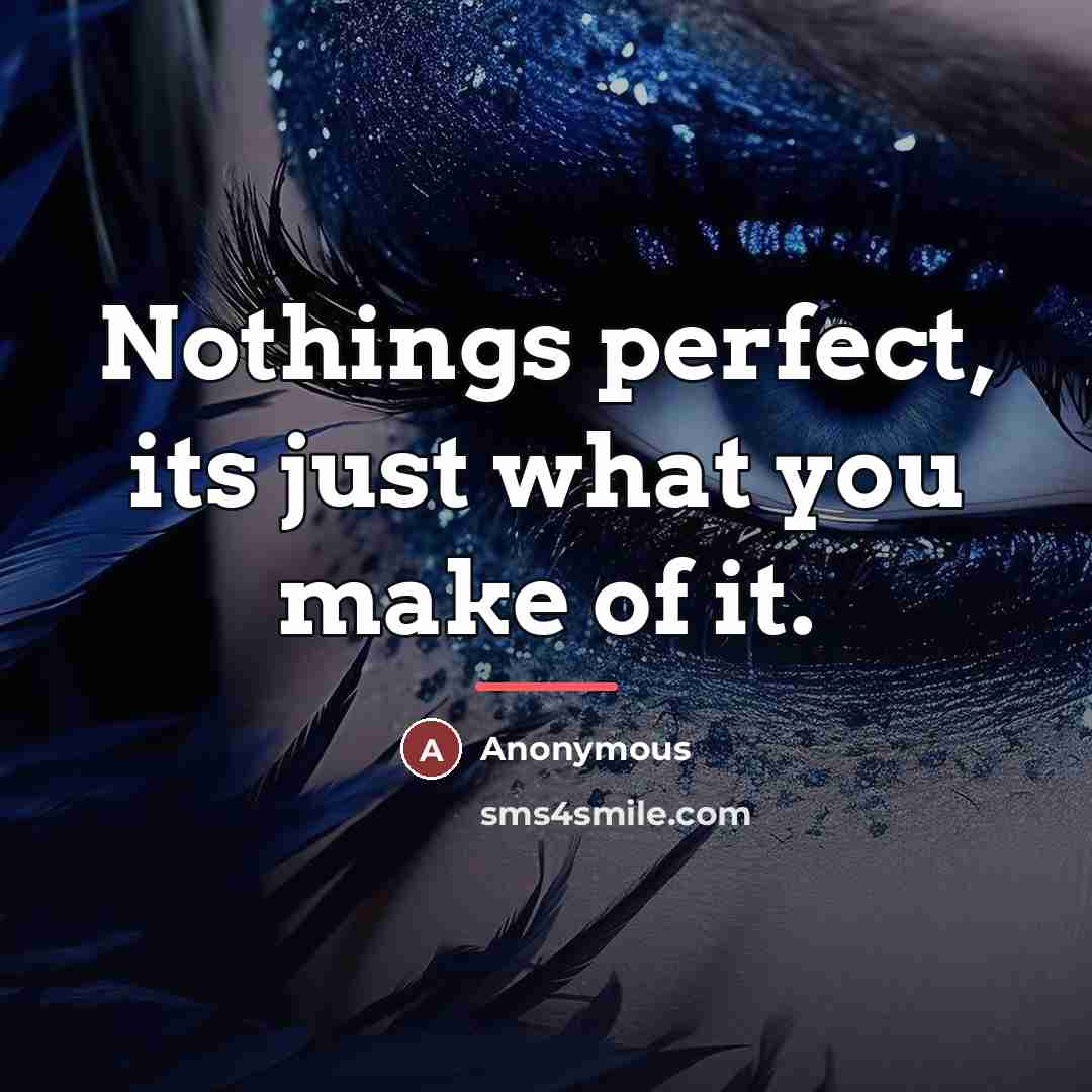 “Nothings perfect, its just what you make of it.…” quote by Anonymous
