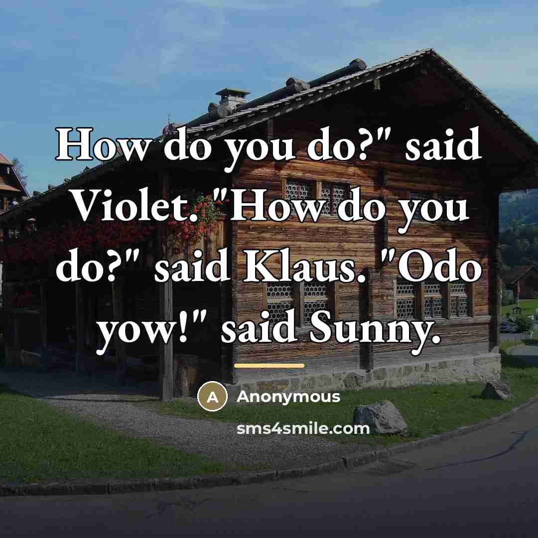 “How do you do?" said Violet. "How do you do?"…” quote by Anonymous