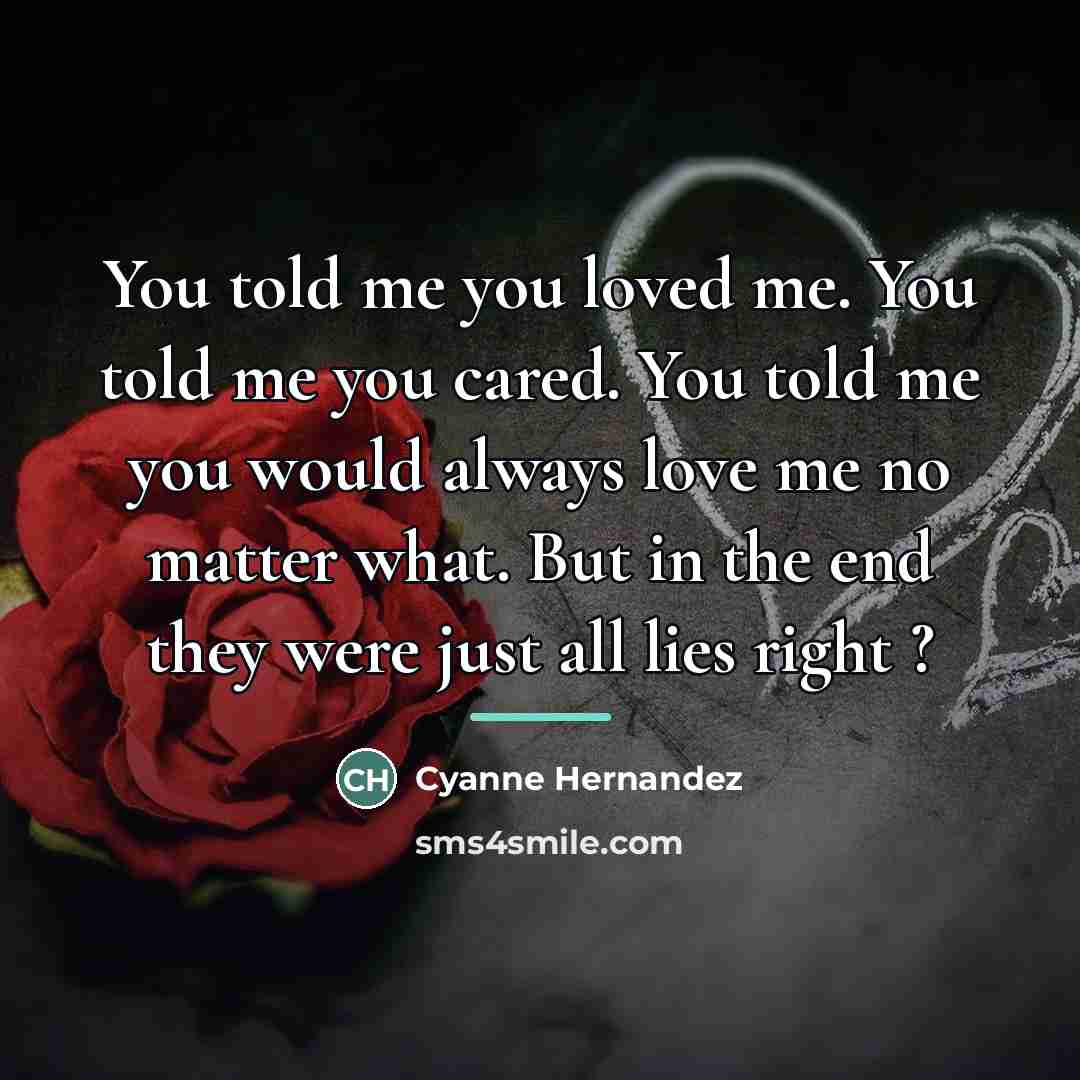“You told me you loved me. You told me you…” quote by Cyanne Hernandez