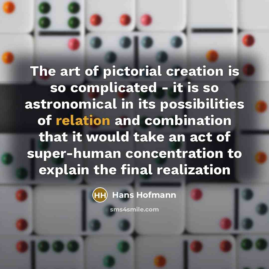 “The art of pictorial creation is so complicated - it…” quote by Hans Hofmann