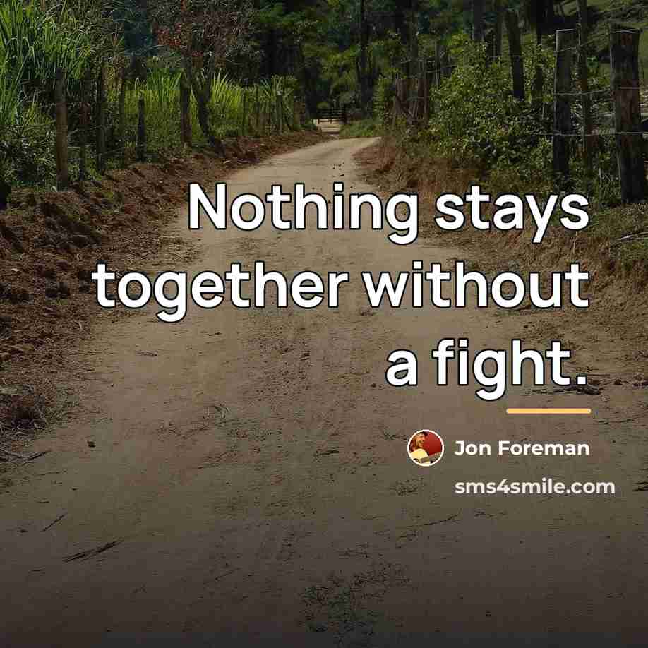 “Nothing stays together without a fight.…” quote by Jon Foreman