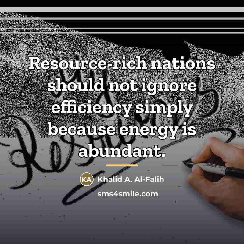 “Resource-rich nations should not ignore efficiency simply because energy is…” quote by Khalid A. Al-Falih