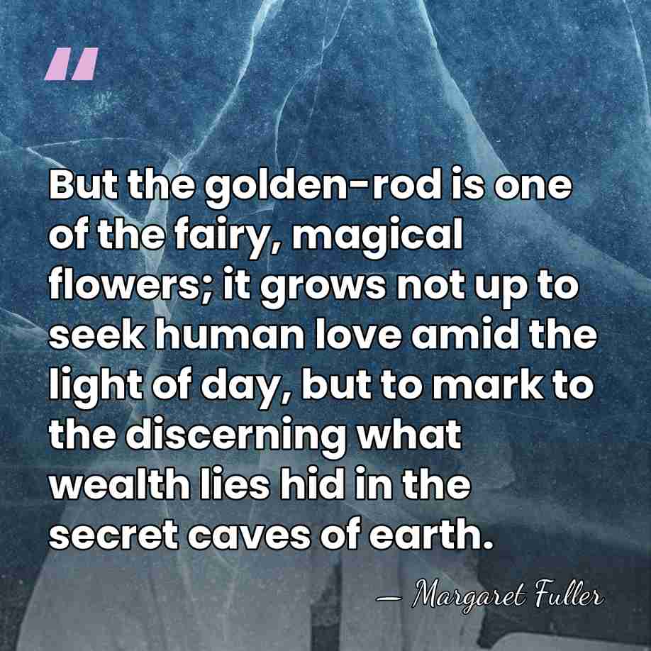 But the golden-rod is one of the fairy, magical flowers; it grows&hellip; - Margaret Fuller