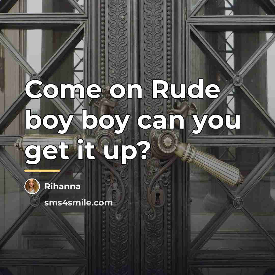 “Come on Rude boy boy can you get it up?…” quote by Rihanna