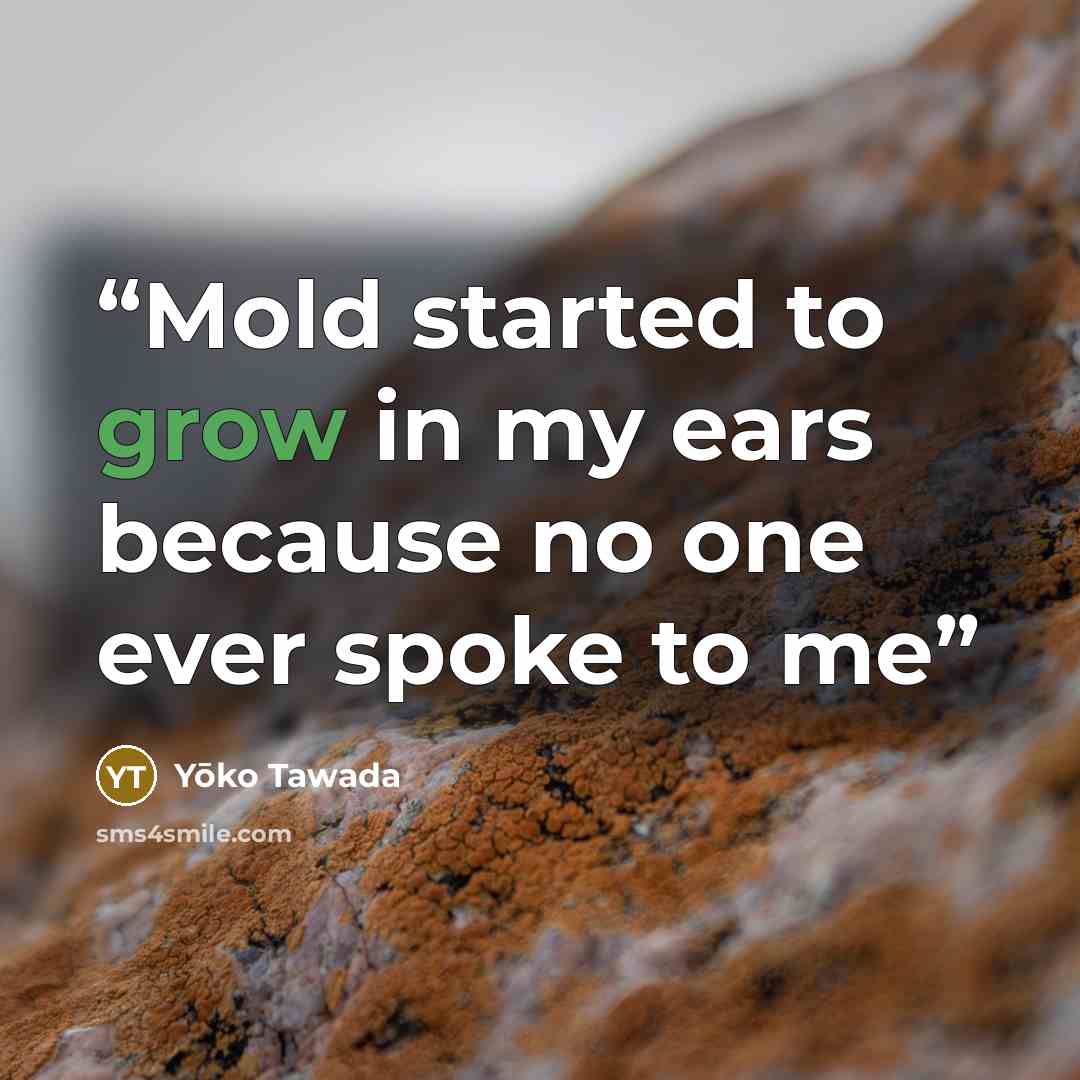 “Mold started to grow in my ears because no one ever spoke to me” quote by Yōko Tawada
