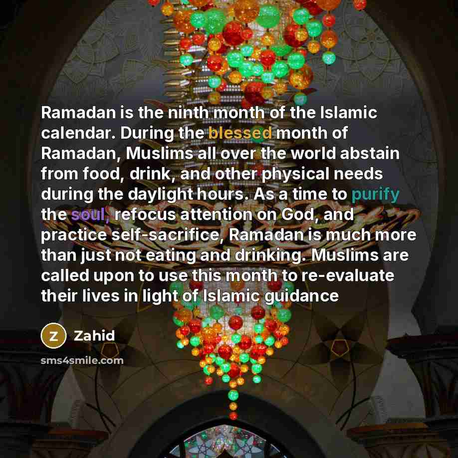 “Ramadan is the ninth month of the Islamic calendar. During…” quote by Zahid