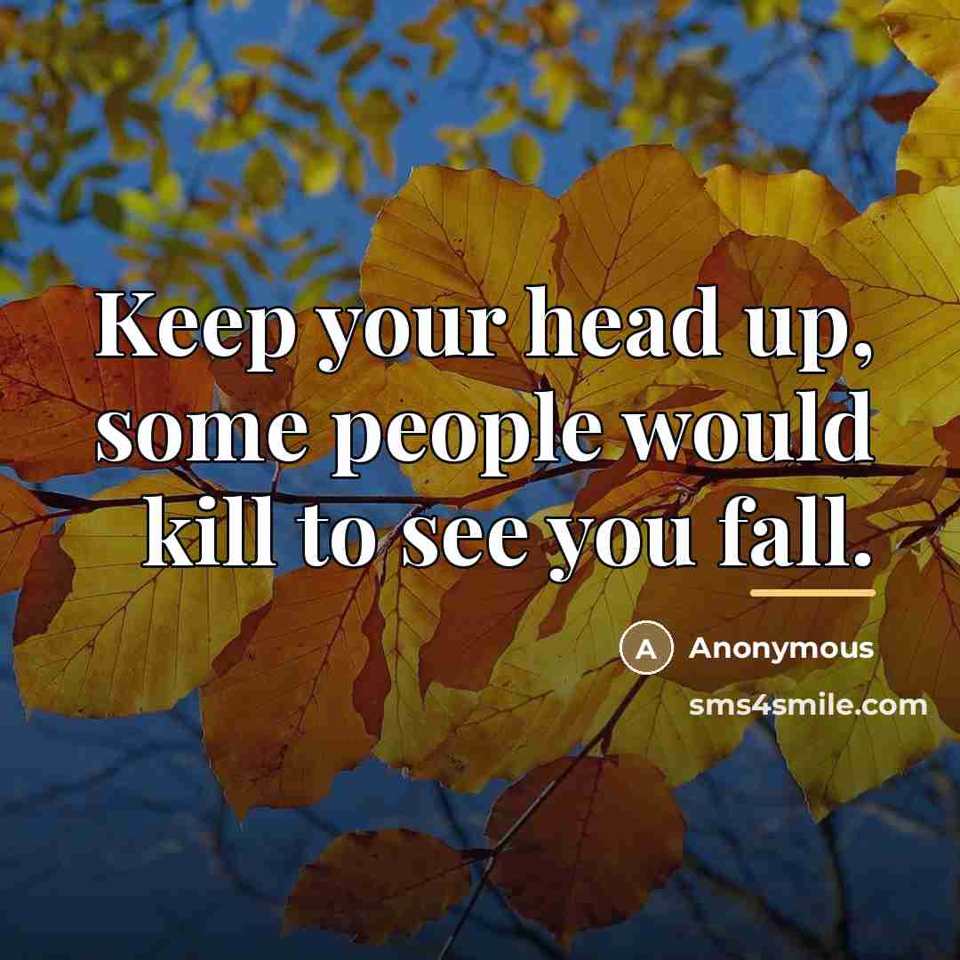 “Keep your head up, some people would kill to see…” quote by Anonymous