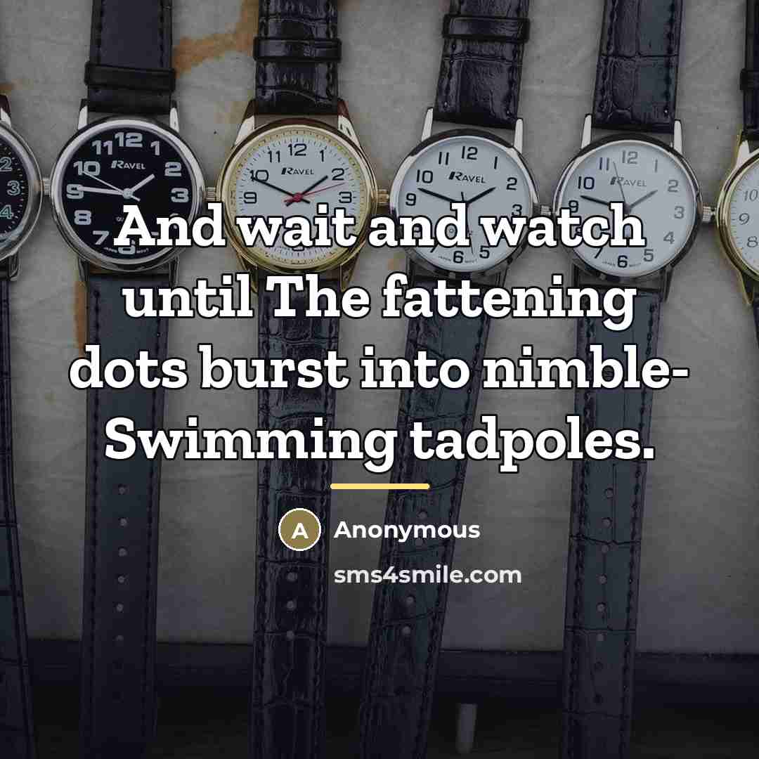 “And wait and watch until The fattening dots burst into…” quote by Anonymous
