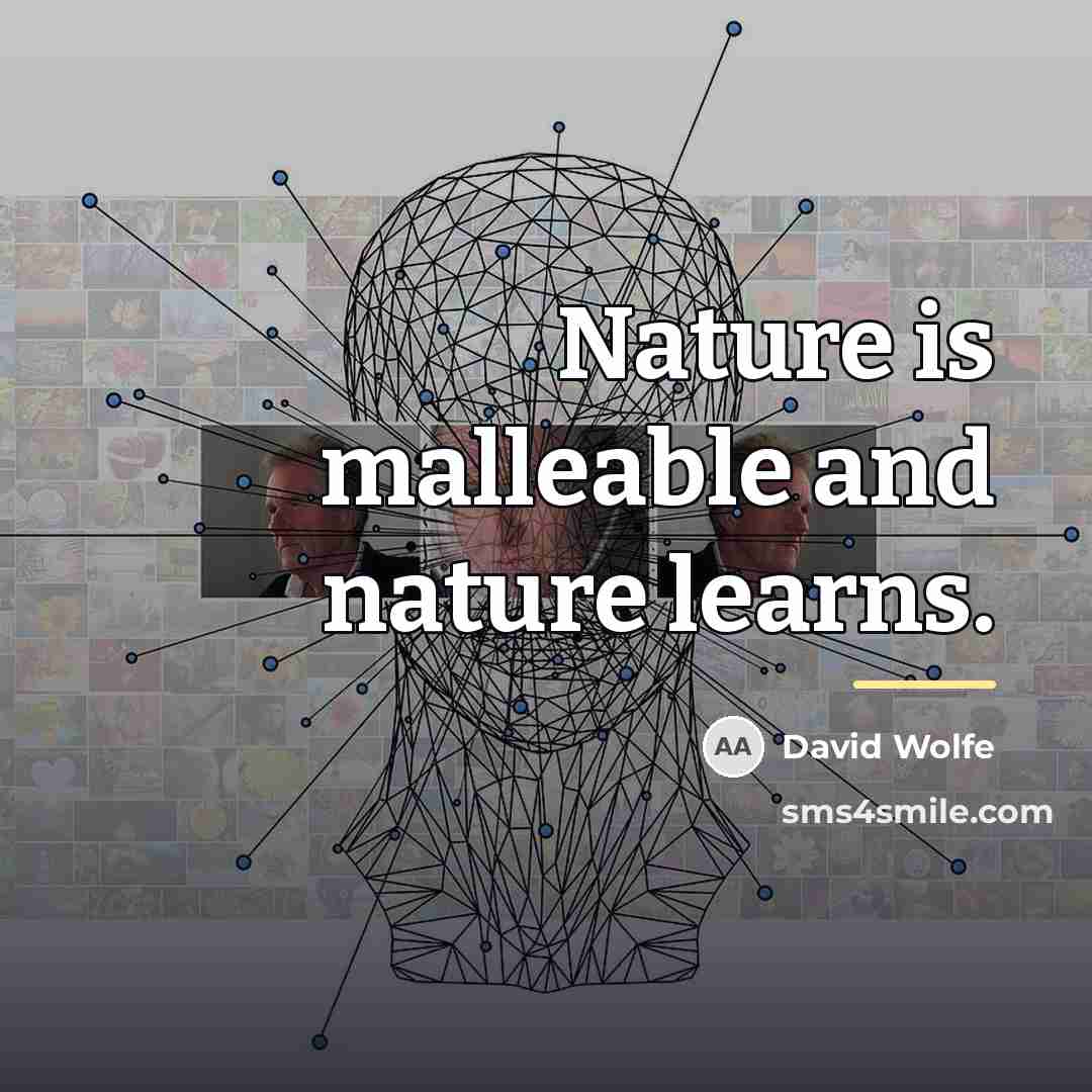 “Nature is malleable and nature learns.…” quote by David Wolfe