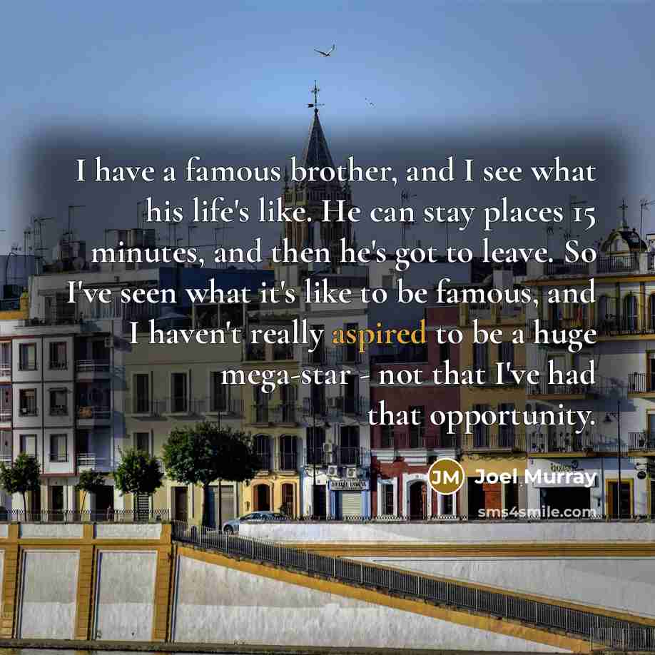 “I have a famous brother, and I see what his…” quote by Joel Murray