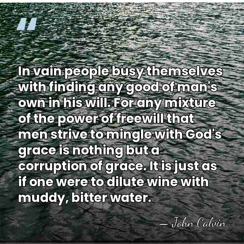 In vain people busy themselves with finding any good of man's own&hellip; - John Calvin