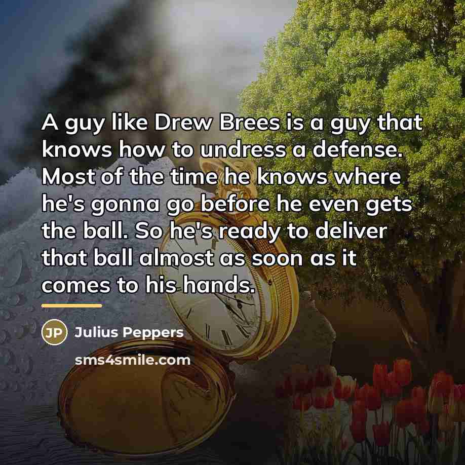 “A guy like Drew Brees is a guy that knows…” quote by Julius Peppers