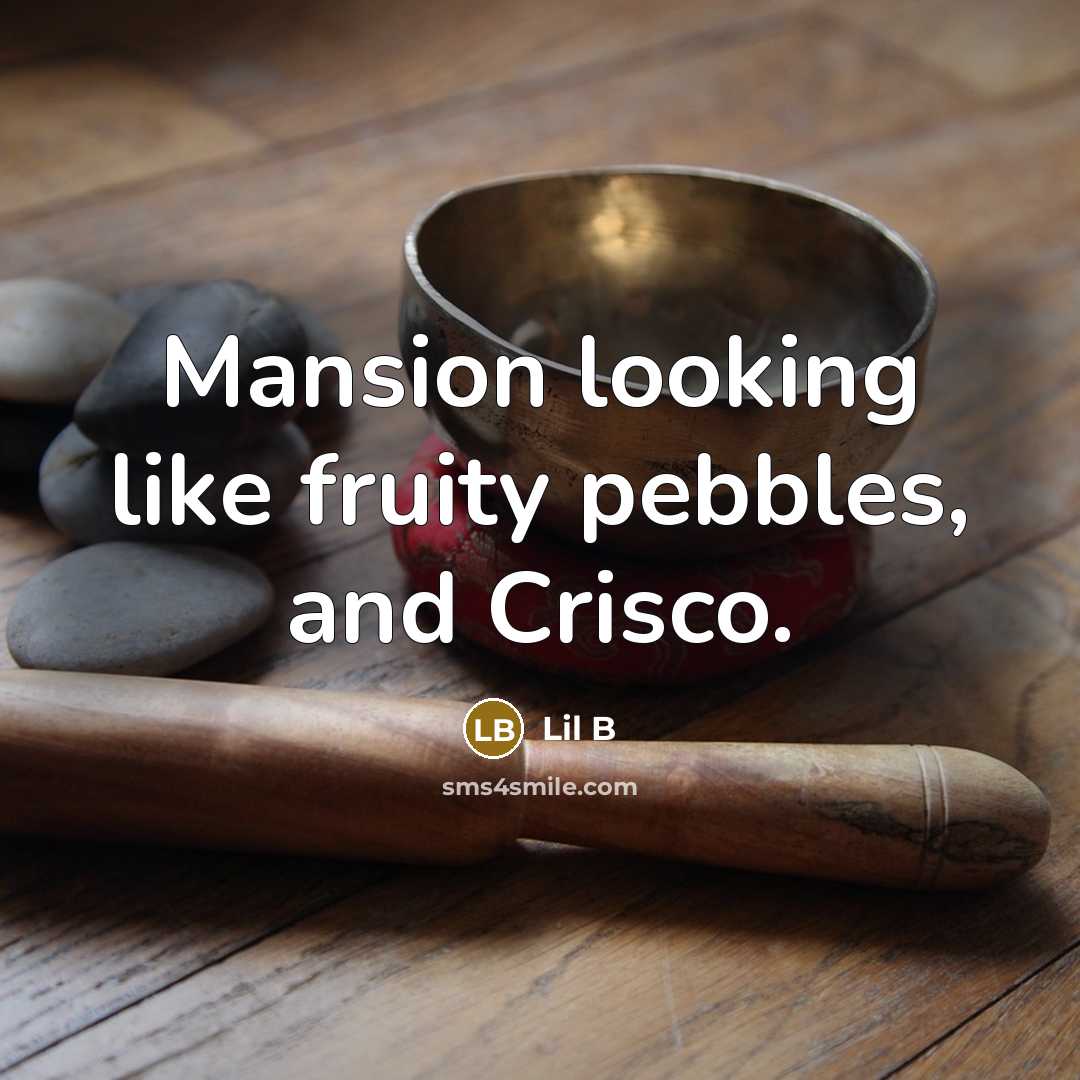 “Mansion looking like fruity pebbles, and Crisco.…” quote by Lil B