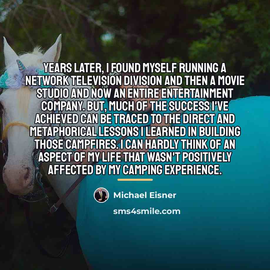 “Years later, I found myself running a network television division…” quote by Michael Eisner