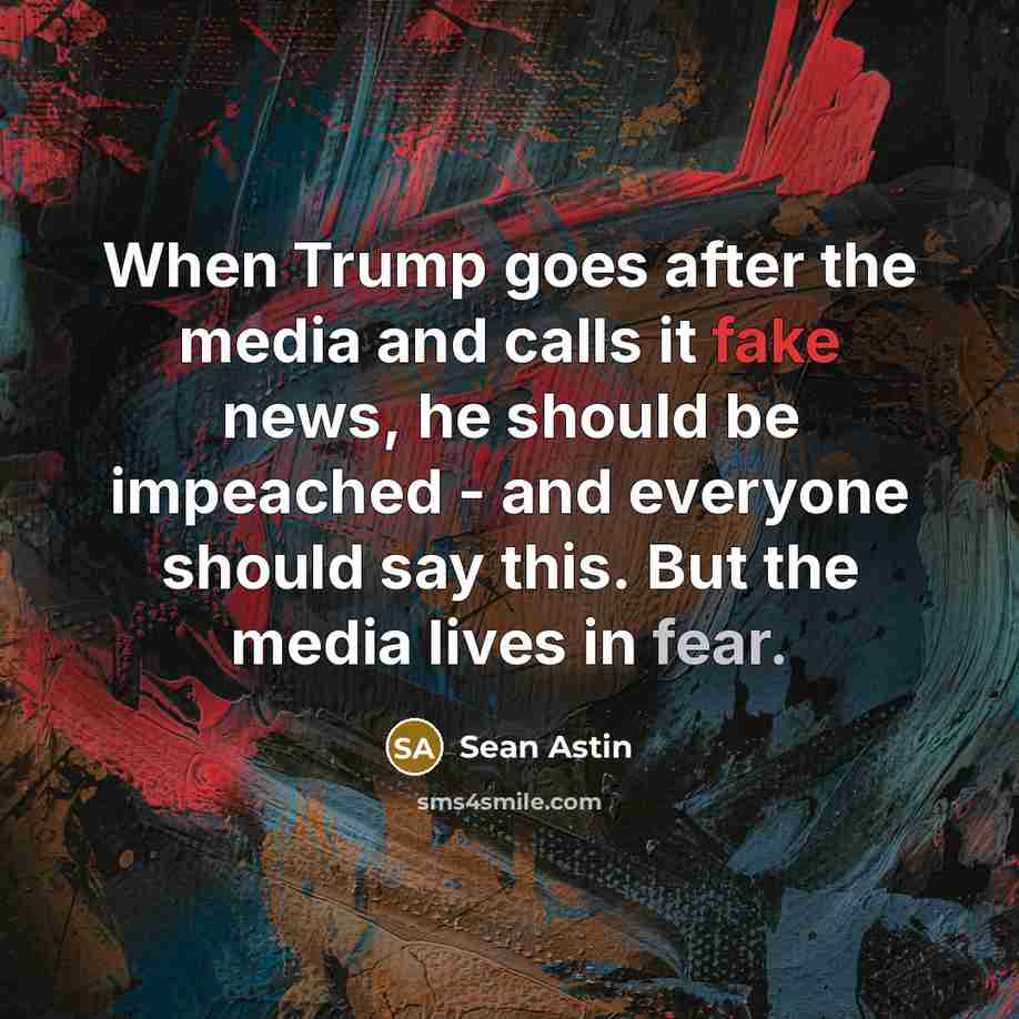 “When Trump goes after the media and calls it fake…” quote by Sean Astin