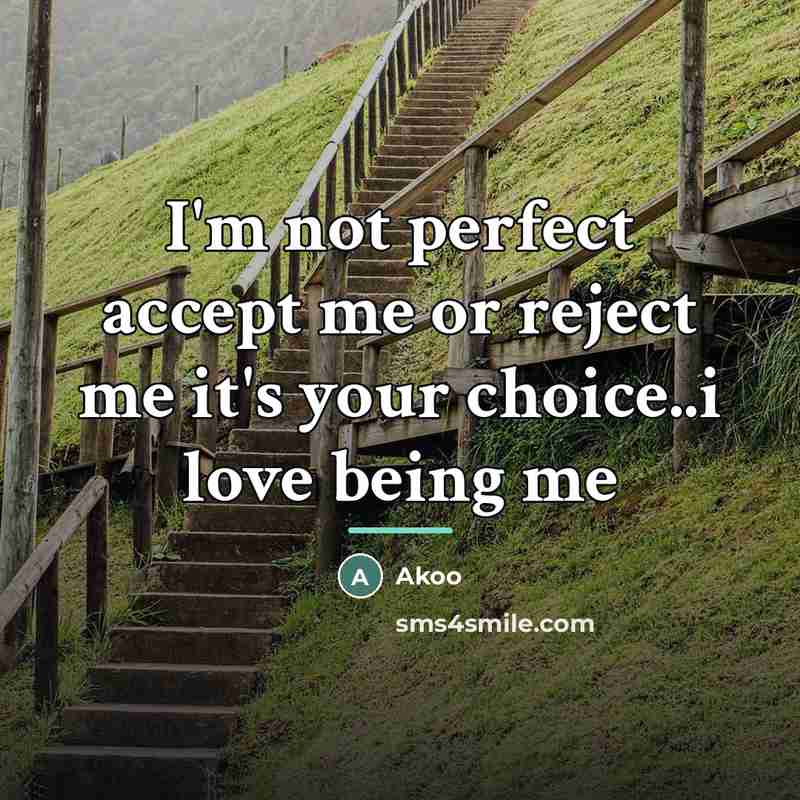 “I'm not perfect accept me or reject me it's your…” quote by Akoo