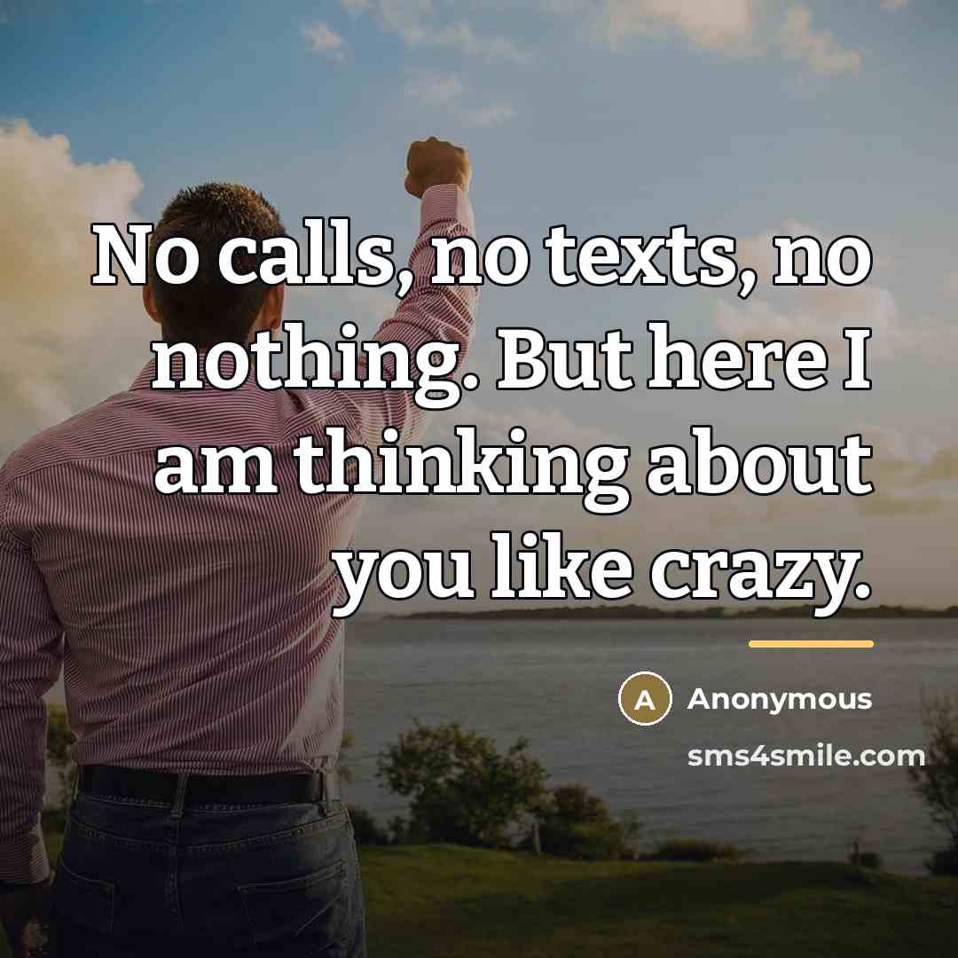 “No calls, no texts, no nothing. But here I am…” quote by Anonymous