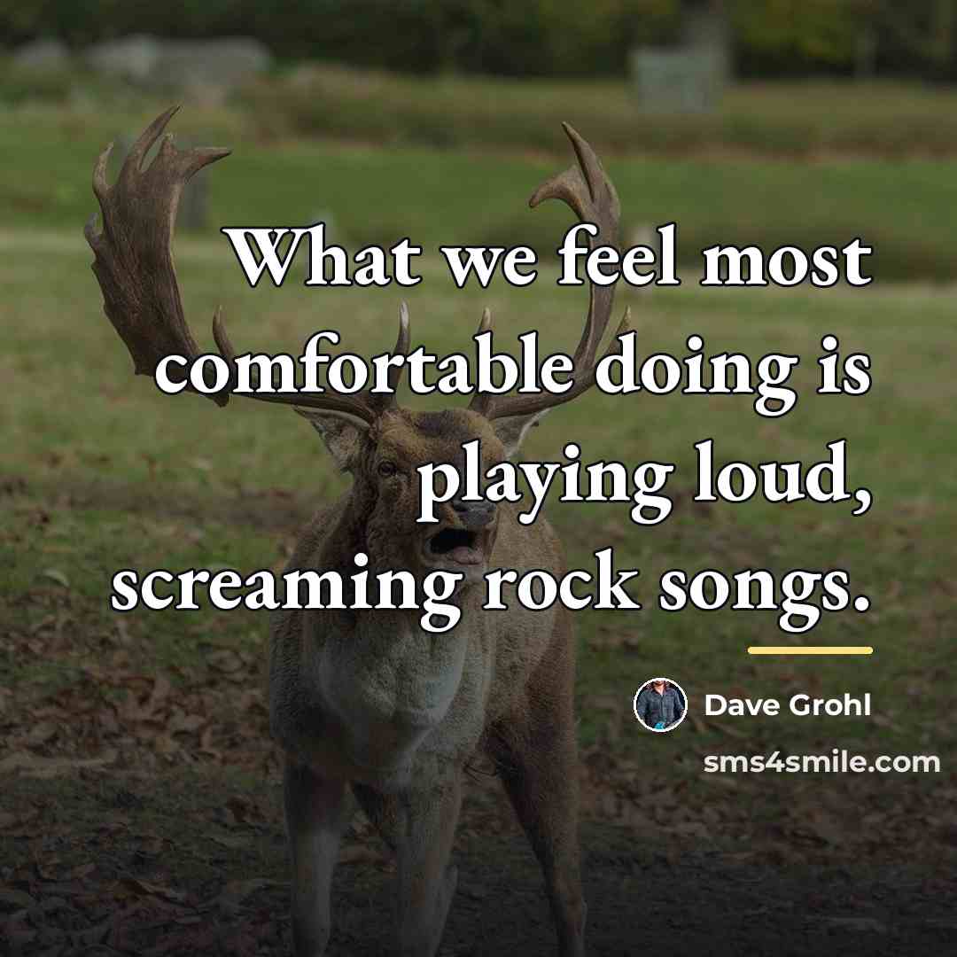 “What we feel most comfortable doing is playing loud, screaming…” quote by Dave Grohl
