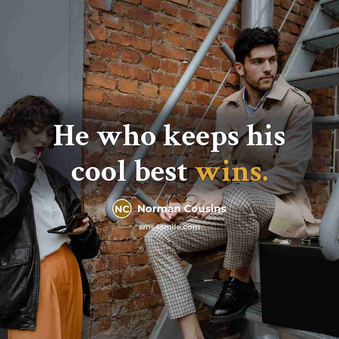 “He who keeps his cool best wins.” quote by Norman Cousins