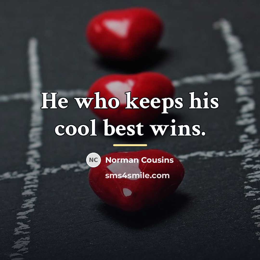 “He who keeps his cool best wins.…” quote by Norman Cousins