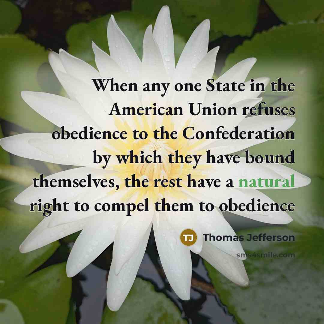 “When any one State in the American Union refuses obedience…” quote by Thomas Jefferson