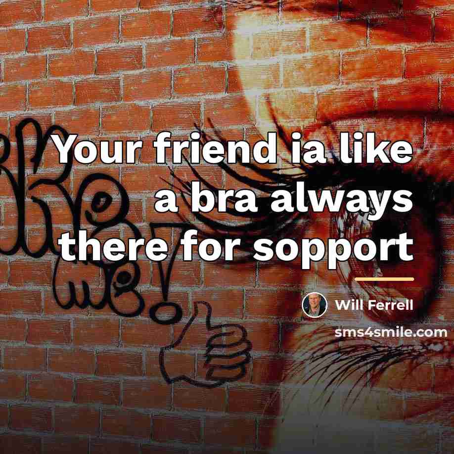“Your friend ia like a bra always there for sopport…” quote by Will Ferrell