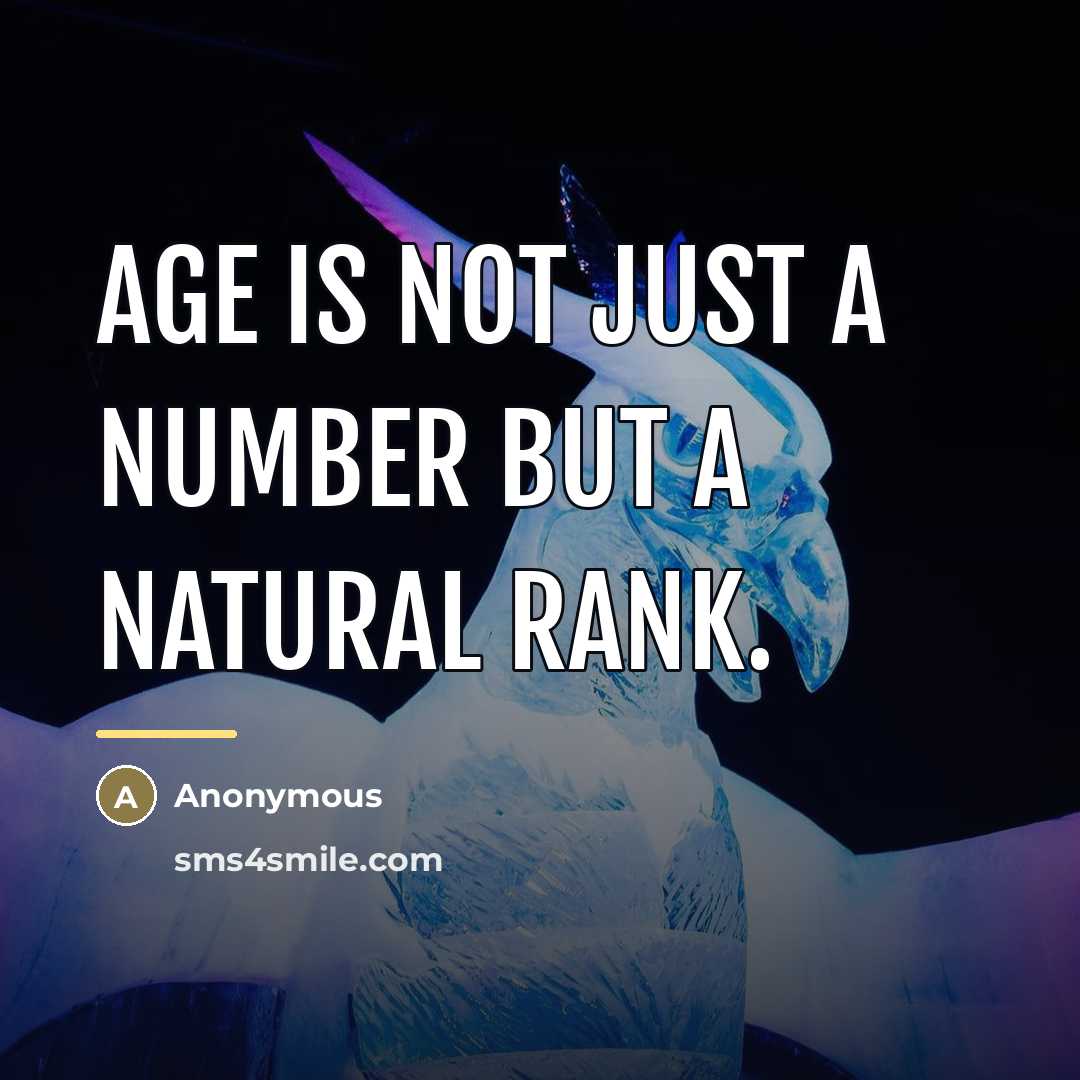 “Age is not just a number but a natural rank.…” quote by Anonymous