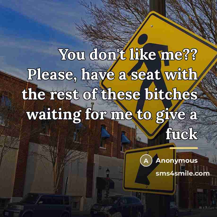 “You don't like me?? Please, have a seat with the…” quote by Anonymous