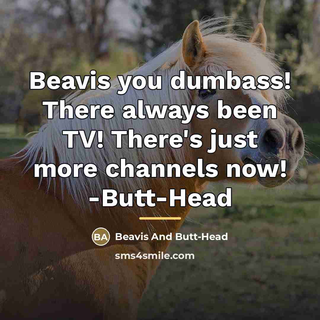 “Beavis you dumbass! There always been TV! There's just more…” quote by Beavis And Butt-Head
