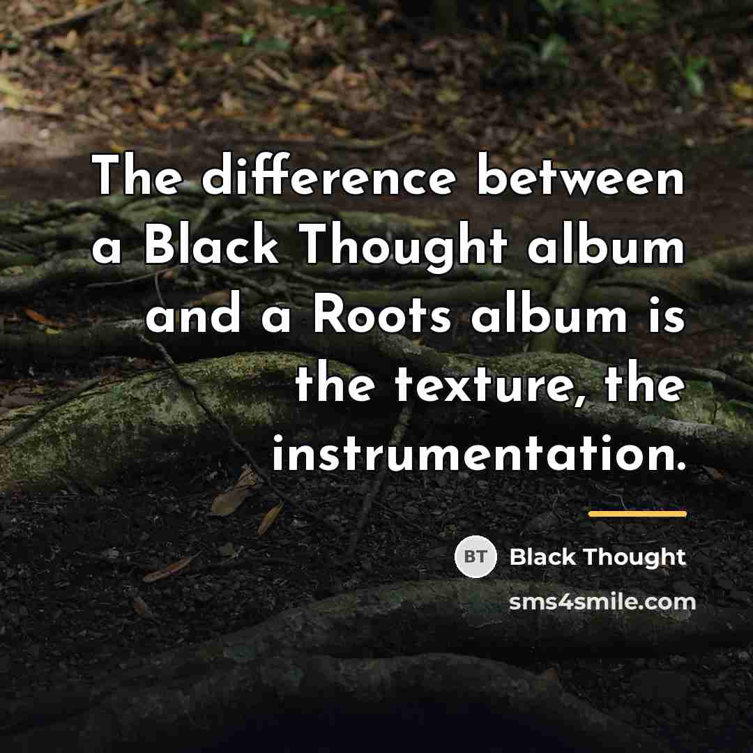 “The difference between a Black Thought album and a Roots…” quote by Black Thought
