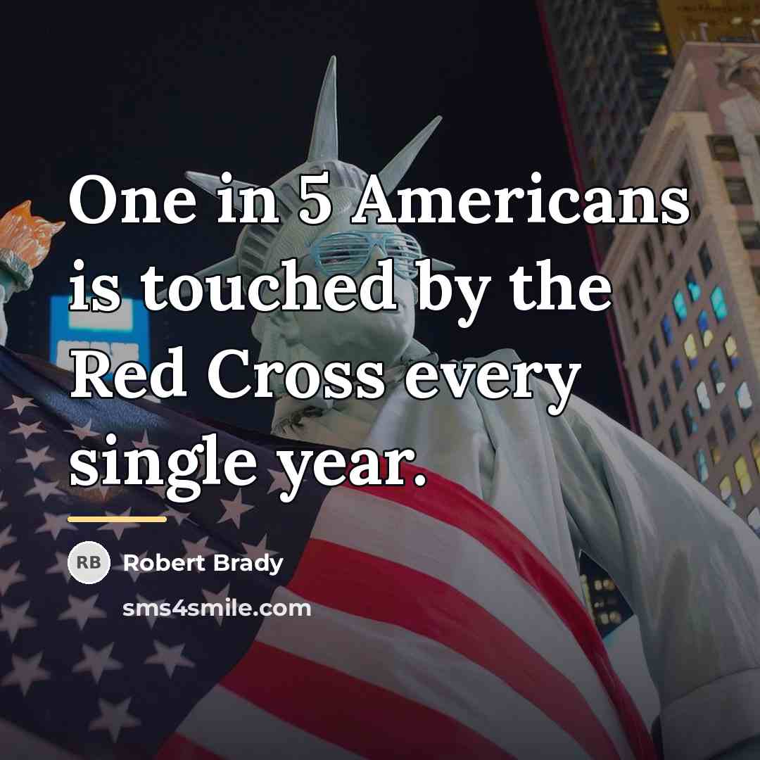 “One in 5 Americans is touched by the Red Cross…” quote by Robert Brady